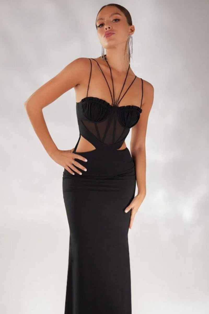 Vestido Eclipse Preto com Tule Elegante