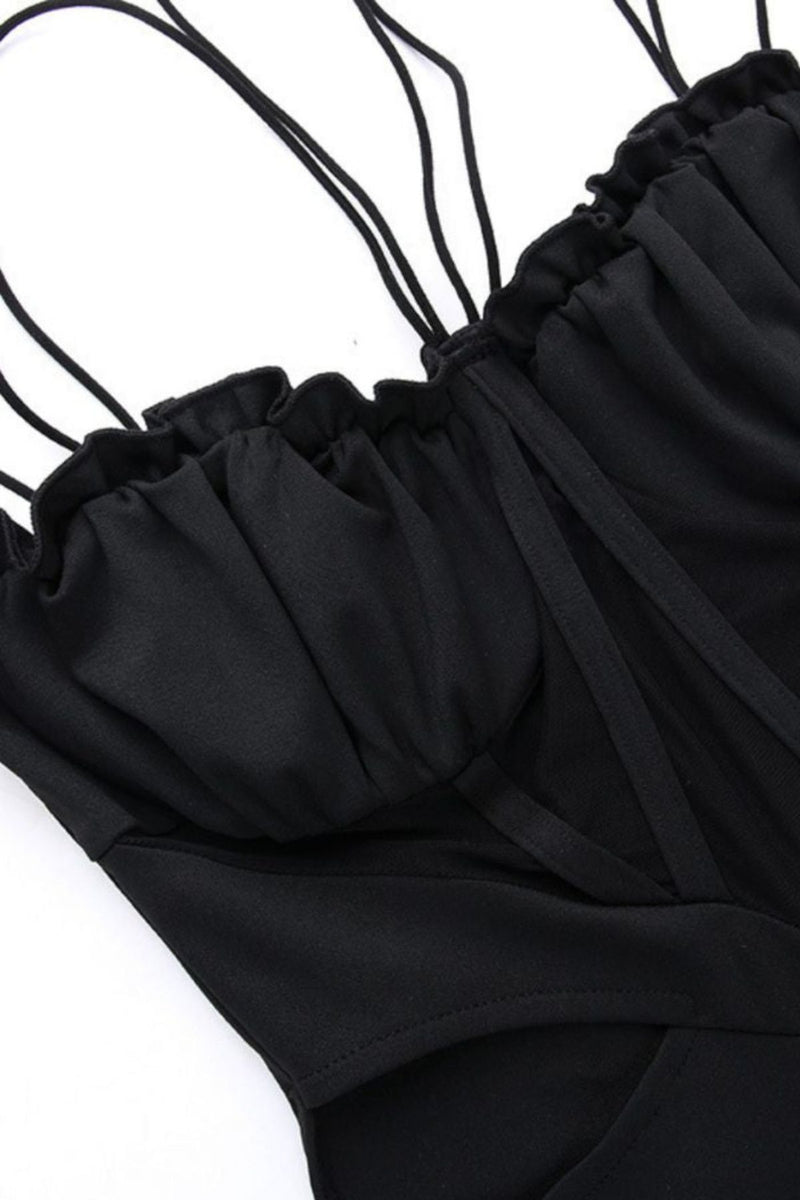 Vestido Eclipse Preto com Tule Elegante