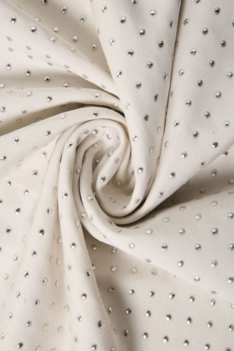 Vestido Amélie Curto Drapeado com Paetês 